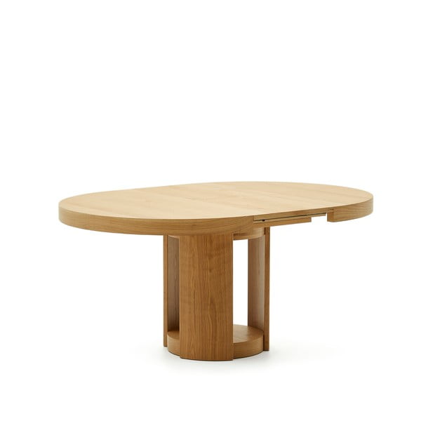 Apvalios formos prailginamas valgomojo stalas su papildomu stalviršiu iš ąžuolo ø 120 cm Artis – Kave Home-image-4