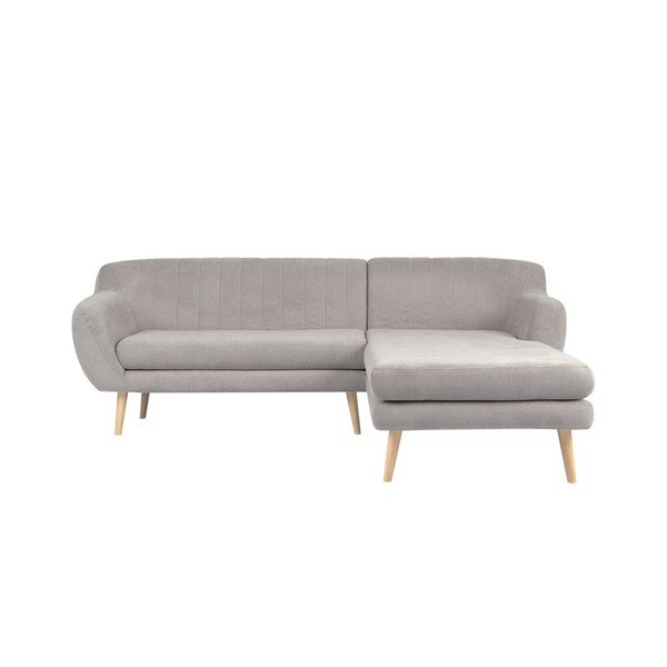 Šviesiai pilka sofa Mazzini Sofas Sardaigne, kampas dešinėje