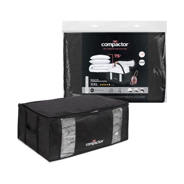 Juoda daiktadėžė su vakuumine pakuote Compactor Black Edition, 210 l tūrio