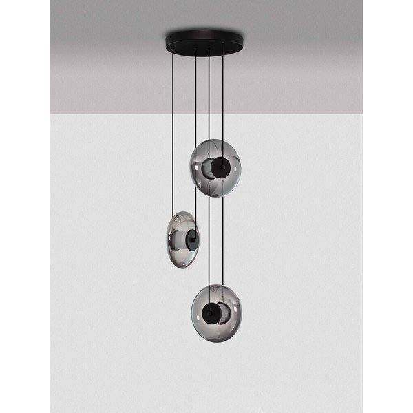 Matinės juodos spalvos iš stiklo kabantis šviestuvas LED su pritemdymo funkcija ø 35 cm Ballet – Nova Luce-image-3