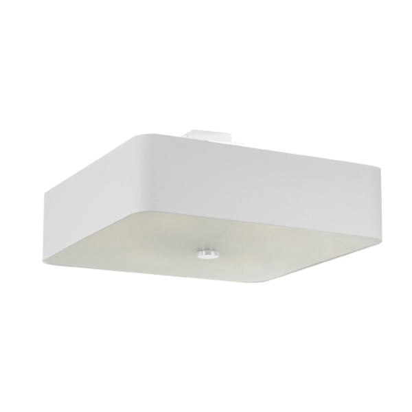 Lubinis šviestuvas baltos spalvos 55x55 cm su stiklo gaubtu/su tekstiliniu gaubtu Kortez – Nice Lamps