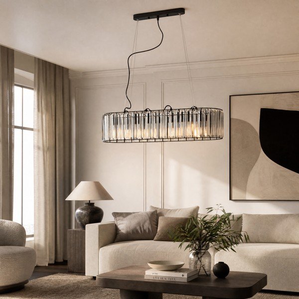 Iš metalo kabantis šviestuvas su stiklo gaubtu Akiko – Premier Housewares-image-2