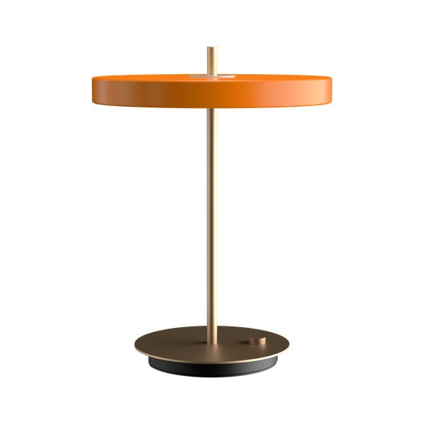 Stalinis šviestuvas oranžinės spalvos LED su pritemdymo funkcija (aukštis 41,5 cm) su metaliniu gaubtu Asteria Table – UMAGE