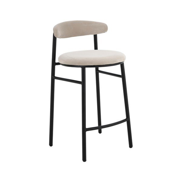 Smėlio spalvos iš metalo baro taburetė (sėdynės aukštis 66 cm) Doggi – Ellos Home