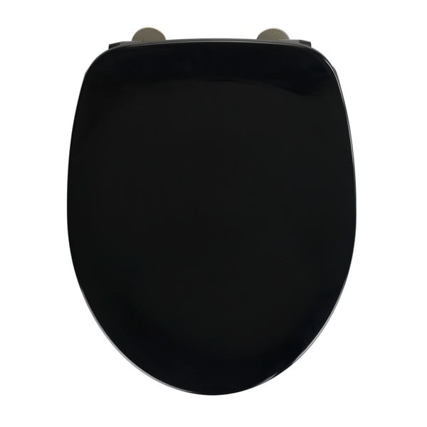 Juodos spalvos klozeto sėdynė su lengvu uždarymu Wenko Armonia, 44,5 x 37 cm
