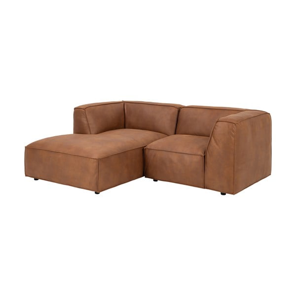 Kampinė sofa konjako rudos spalvos iš dirbtinės odos (su kairiuoju kampu) Fairfield Kentucky – Bonami Selection-image-3