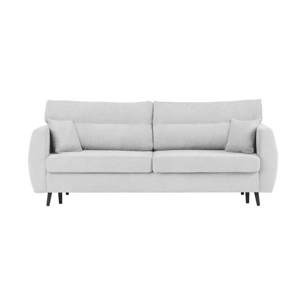 "Cosmopolitan Design Brisbane" sidabro spalvos trivietė sofa-lova su saugykla