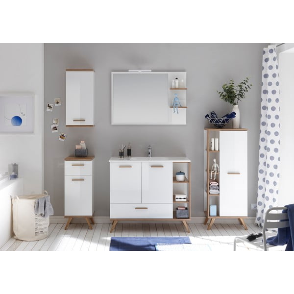 Balta pakabinama vonios kambario spintelė 36x75 cm Set 923 - Pelipal-image-1