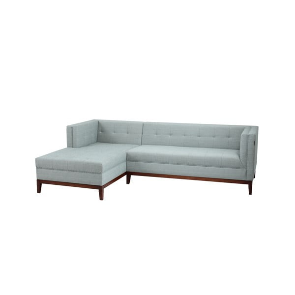 Šviesiai turkio spalvos kampinė sofa su kairiuoju šoniniu gultuvu Individualizuota forma pagal Tomą