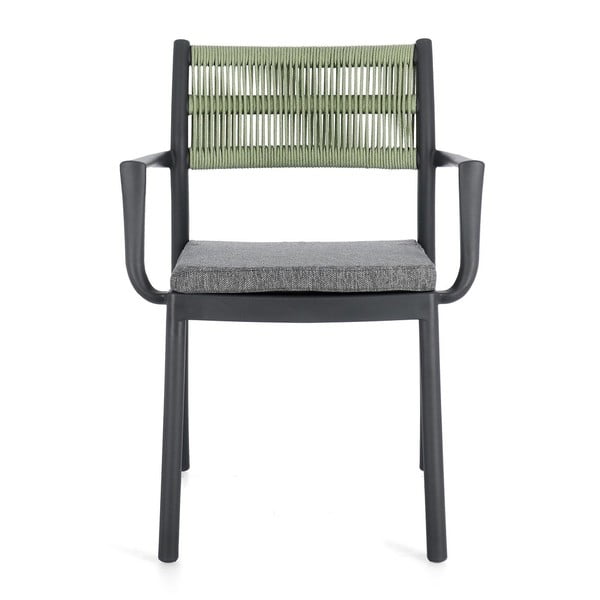 Pilkos spalvos plastikinės sodo kėdės 4 vnt. Alvin   – Bizzotto-image-2