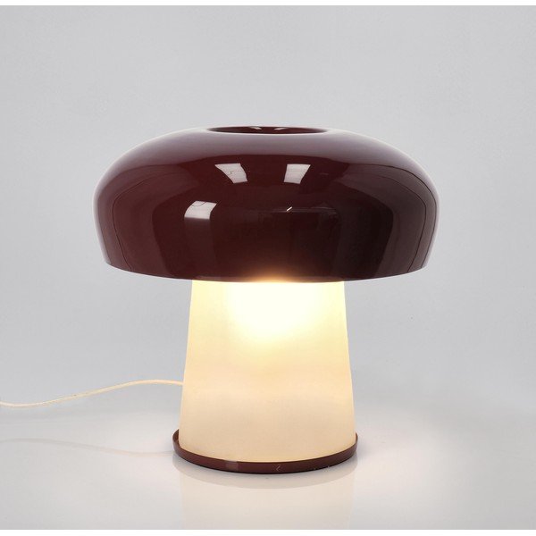 Bordo spalvos iš metalo stalinis šviestuvas (aukštis 35 cm) su stiklo gaubtu Clevely – Bizzotto-image-1