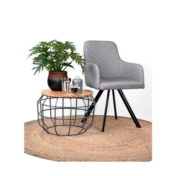 Iš džiuto apvalios formos kilimas rudos spalvos ø 180 cm – LABEL51-image-1