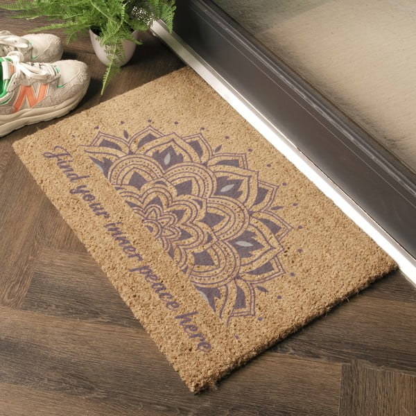 Iš kokoso pluošto grindų kilimėlis 60x90 cm Find Your Inner Peace – Artsy Doormats-image-1