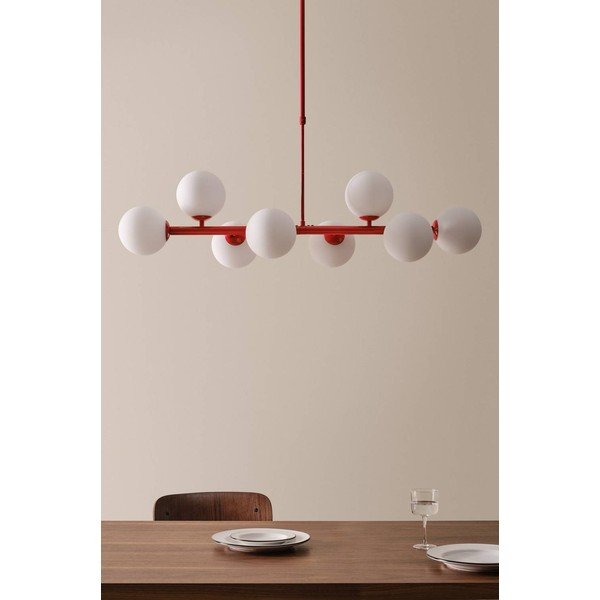 Raudonos spalvos/baltos spalvos lubinis šviestuvas iš opalinio stiklo 30x104 cm Ekman – Jotex-image-2