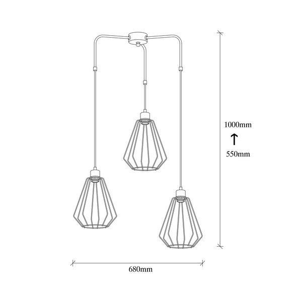 Juodos spalvos metalinis pakabinamas šviestuvas Opviq lights Mathaios-image-2