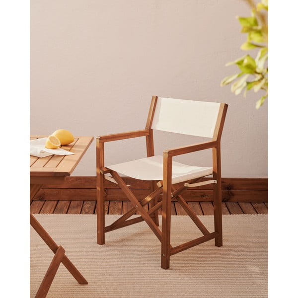 Medžio masyvo sodo kėdės baltos spalvos/natūralios spalvos 2 vnt. Thianna – Kave Home-image-1