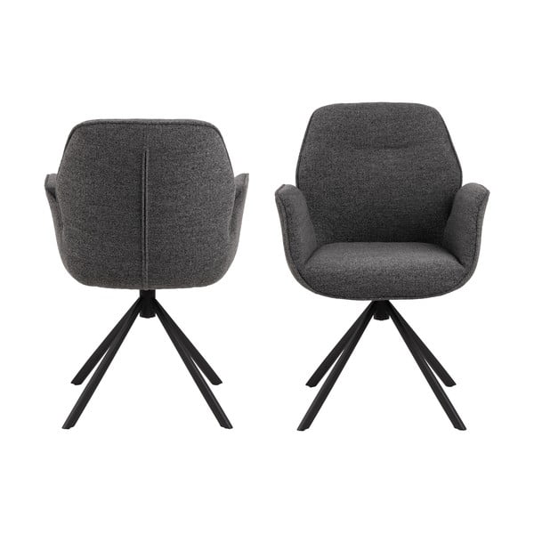 Tamsiai pilkos spalvos iš audinio valgomojo kėdė Aura – Actona-image-4