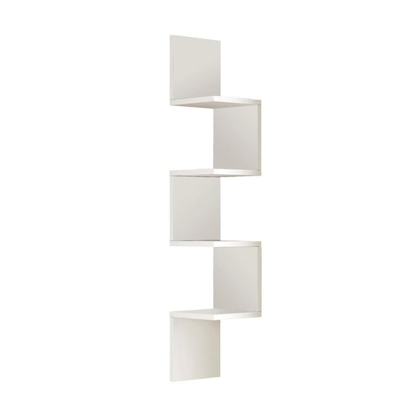 Balta sieninė knygų spinta 22x117 cm Laura - Kalune Design