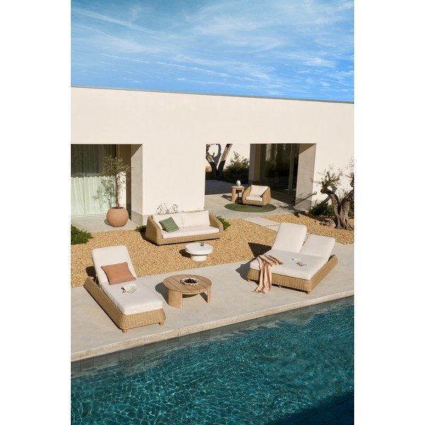 Smėlio spalvos/natūralios spalvos iš audinio sodo sofa Meria – Kave Home-image-4