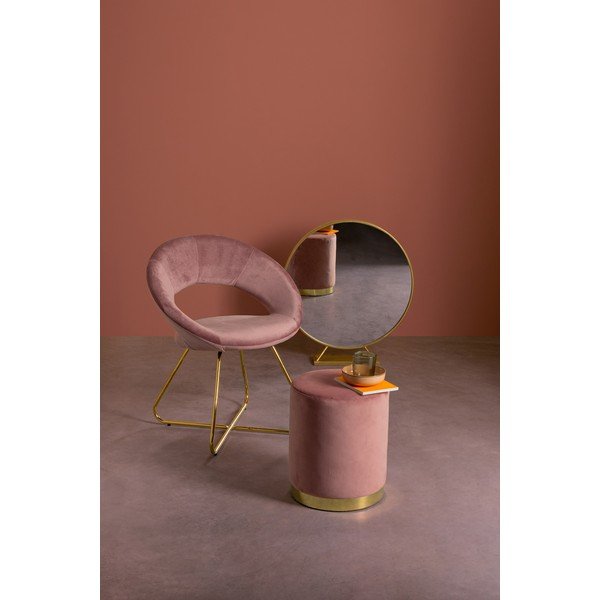 Tamsiai rožinės spalvos pufas iš velveto Lucilla – Yes Everyday-image-2