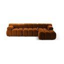 Iš boucle modulinė kampinė sofa oranžinės spalvos (su dešiniuoju kampu) Bellis – Micadoni Home