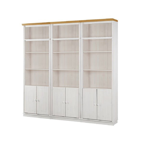 Iš pušies masyvo knygų spinta  baltos spalvos 222x223 cm Anita – Støraa-image-2