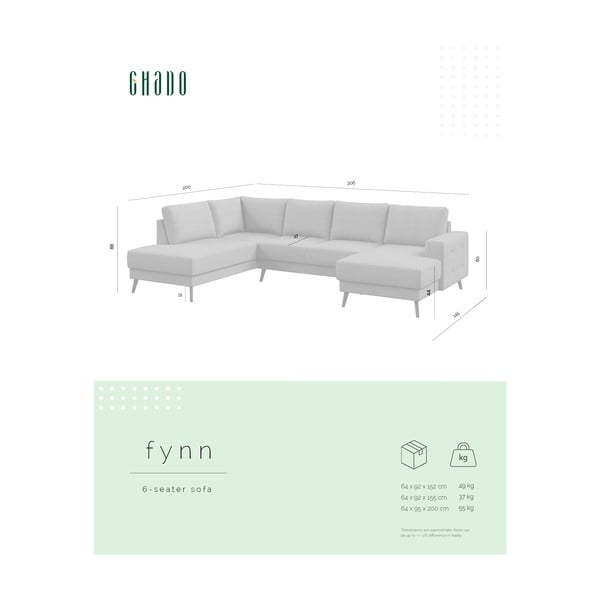 Kampinė sofa pilkos spalvos (su kairiuoju kampu) Fynn – Ghado-image-3