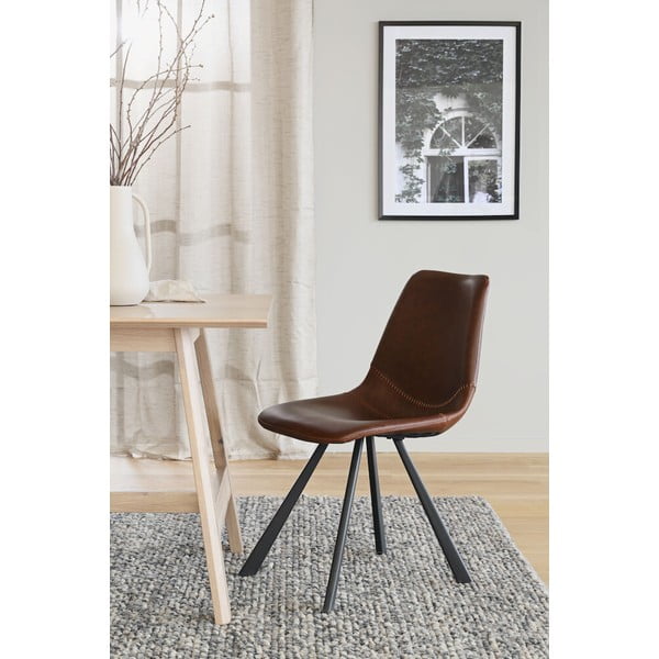 Rudos spalvos valgomojo kėdė su juodomis kojomis Rowico Alpha-image-1
