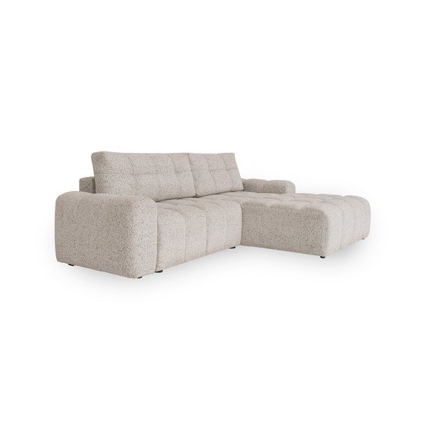 Smėlio spalvos sulankstoma/su sandėliavimo vieta modulinė kampinė sofa (su dešiniuoju kampu) Lulu – Miuform