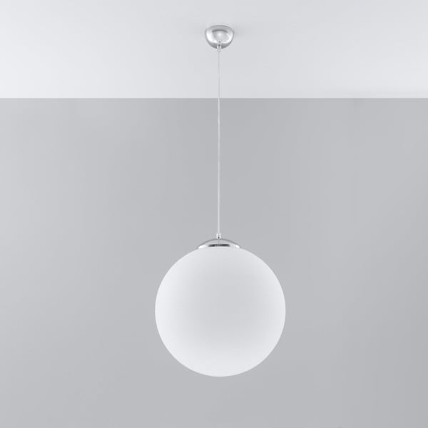 Kabantis šviestuvas baltos spalvos ø 40 cm su stiklo gaubtu Bianco – Nice Lamps