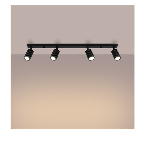 Juodos spalvos taškinis šviestuvas 6,5x81 cm Gleam – Sollux-image-2