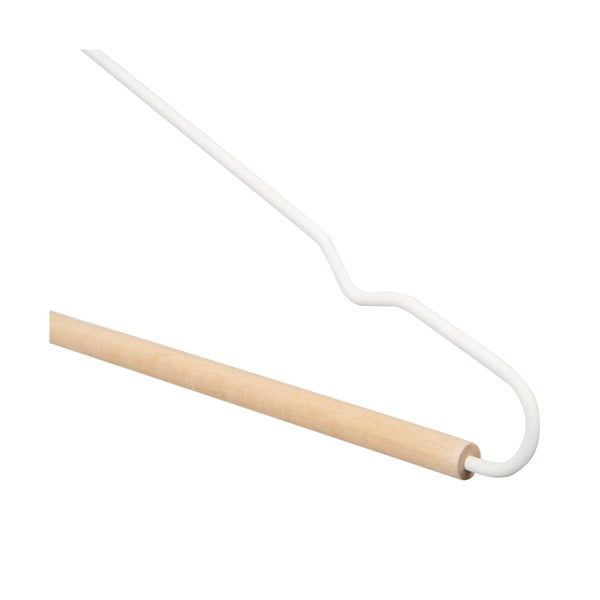 2 baltų drabužių pakabų rinkinys su medine detale Compactor Frosted-image-4