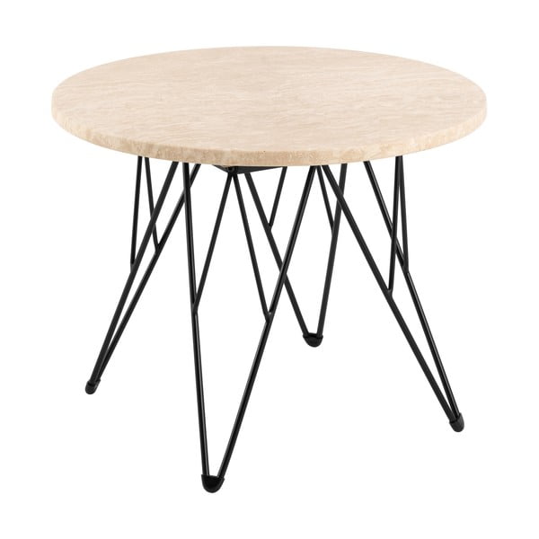 Apvalios formos šoninis stalas su marmuro dekoro stalviršiu ø 55 cm Prunus – Actona