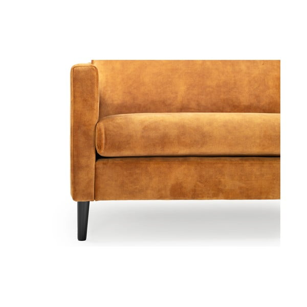 Geltonos spalvos sofa su aksominiu užvalkalu Scandic Adagio, 220 cm pločio-image-4