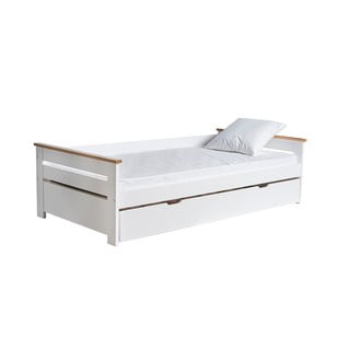 Balta lova su ištraukiama dalimi Marckeric Lola, 90 x 190 cm