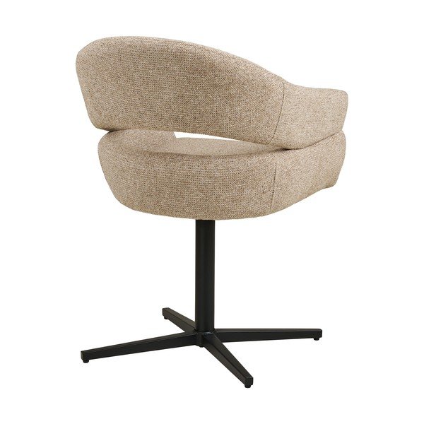 Smėlio spalvos iš audinio valgomojo kėdė su porankiais Dover – House Nordic-image-4