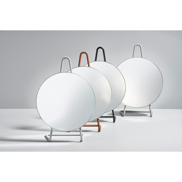 "Zone A-Mirror" minkštas pilkos spalvos plieno kosmetinis veidrodis, ø 31 cm-image-2