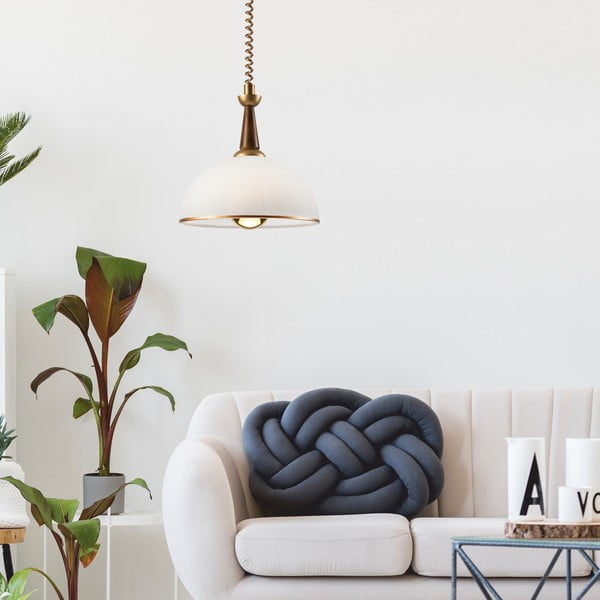 Kabantis šviestuvas auksinės spalvos/tamsiai rudos spalvos ø 30 cm su stiklo gaubtu Ciara – LAMKUR-image-1