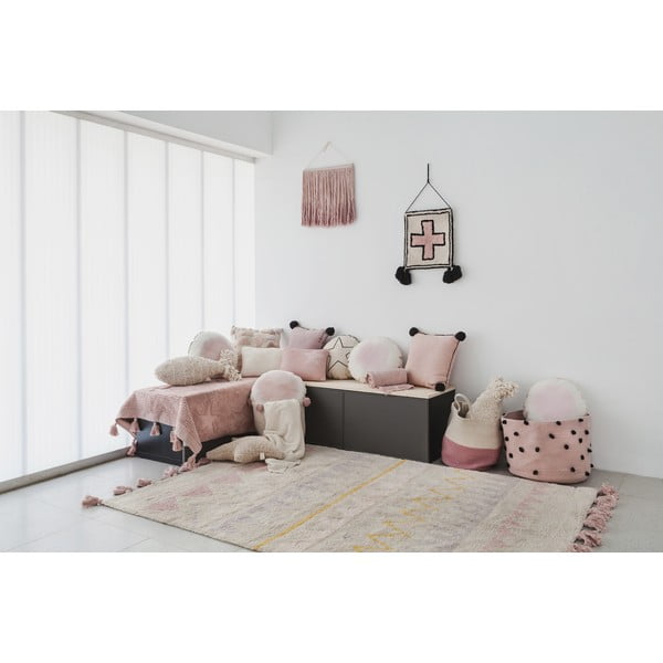 Skalbiamas/rankų darbo iš medvilnės vaikiškas kilimas rožinės spalvos/kreminės spalvos 140x200 cm Azteca Vintage Nude – Lorena Canals-image-3