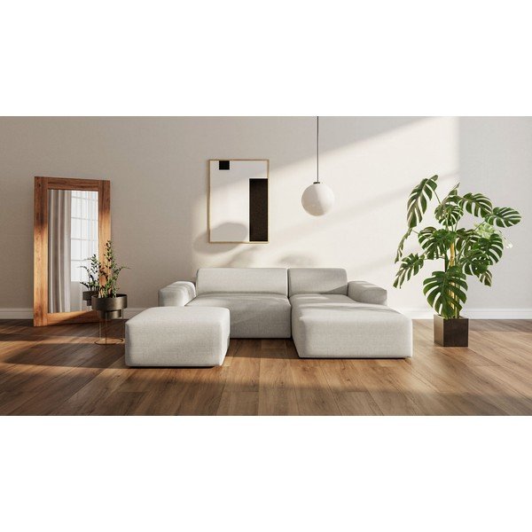 Kampinė sofa smėlio spalvos (su dešiniuoju kampu) Fluvio – MESONICA-image-1