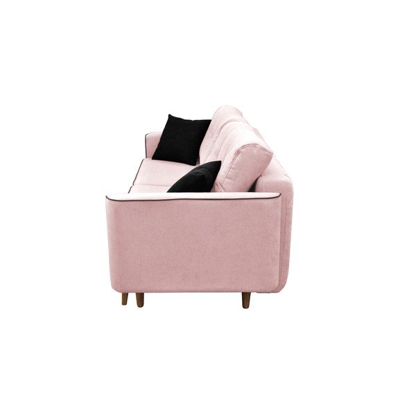 Rožinė trivietė sofa-lova su šviesiomis kojomis Mazzini Sofos Ivy-image-2