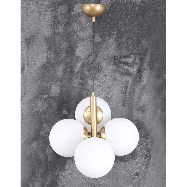 Kabantis šviestuvas baltos spalvos/auksinės spalvos ø 15 cm su stiklo gaubtu Forte – Squid Lighting-image-4