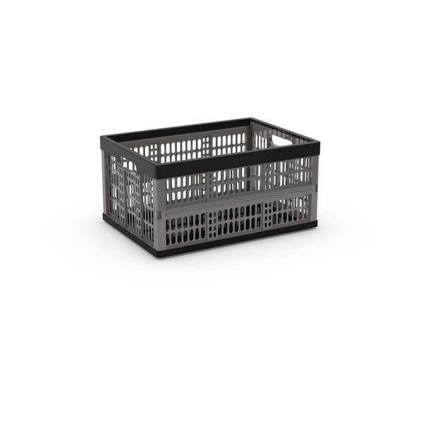 Pilkos spalvos iš plastiko daiktadėžė 47,5x34,5x23,5 cm Folding Crate – KIS