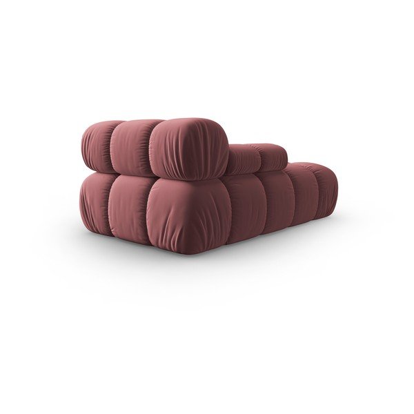 Gultas rožinės spalvos iš velveto (su kairiuoju kampu) Bellis – Micadoni Home-image-4