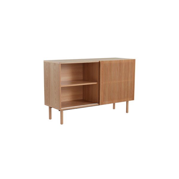 Natūralios spalvos spintelė iš uosio su stumdomomis durimis 124x80x45 cm Sion – Jotex-image-4