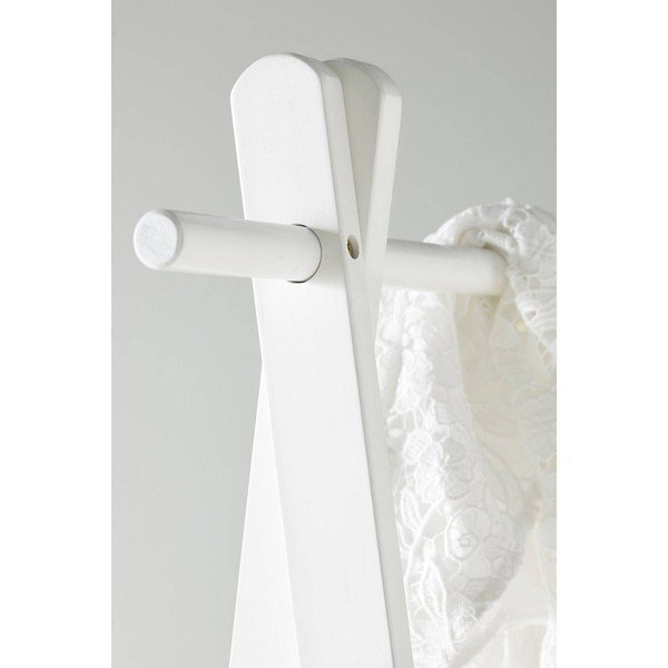 Baltos spalvos iš ąžuolo masyvo drabužių kabykla 91x159x43 cm – Ellos Home-image-3