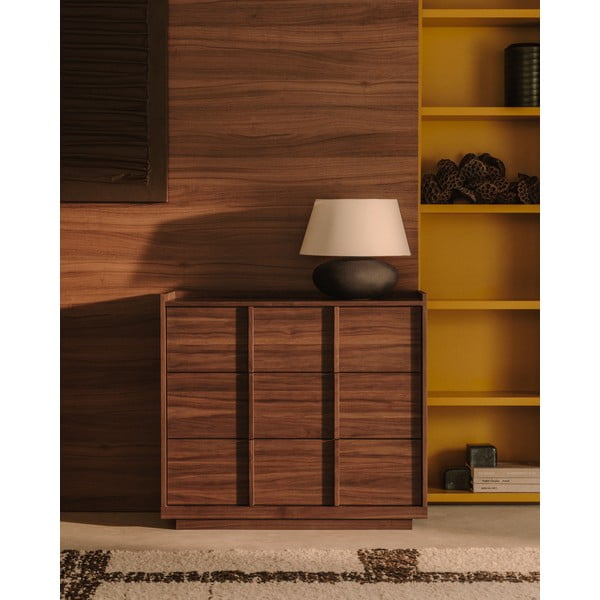 Rudos spalvos šoninė spintelė iš riešutmedžio 100x78x50 cm Onix – Kave Home-image-1