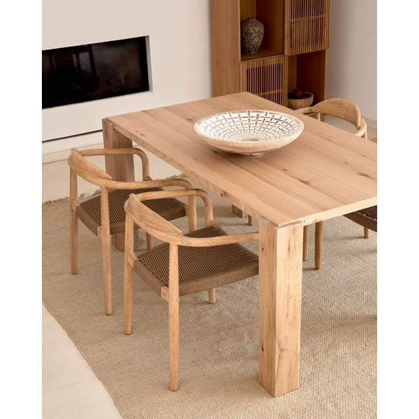 Valgomojo stalas iš ąžuolo 100x200 cm Deyanira – Kave Home-image-3