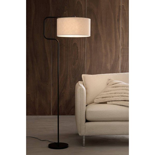 Juodos spalvos/kreminės spalvos iš tekstilės pastatomas šviestuvas (aukštis 160 cm) Josho – Ellos Home-image-2