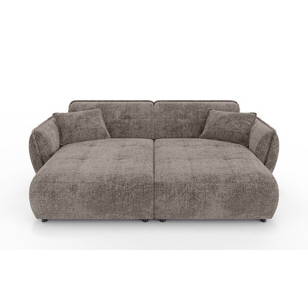 Taupe spalvos sofa iš šenilinio audinio su gultu 252 cm Nelia Big – Ropez